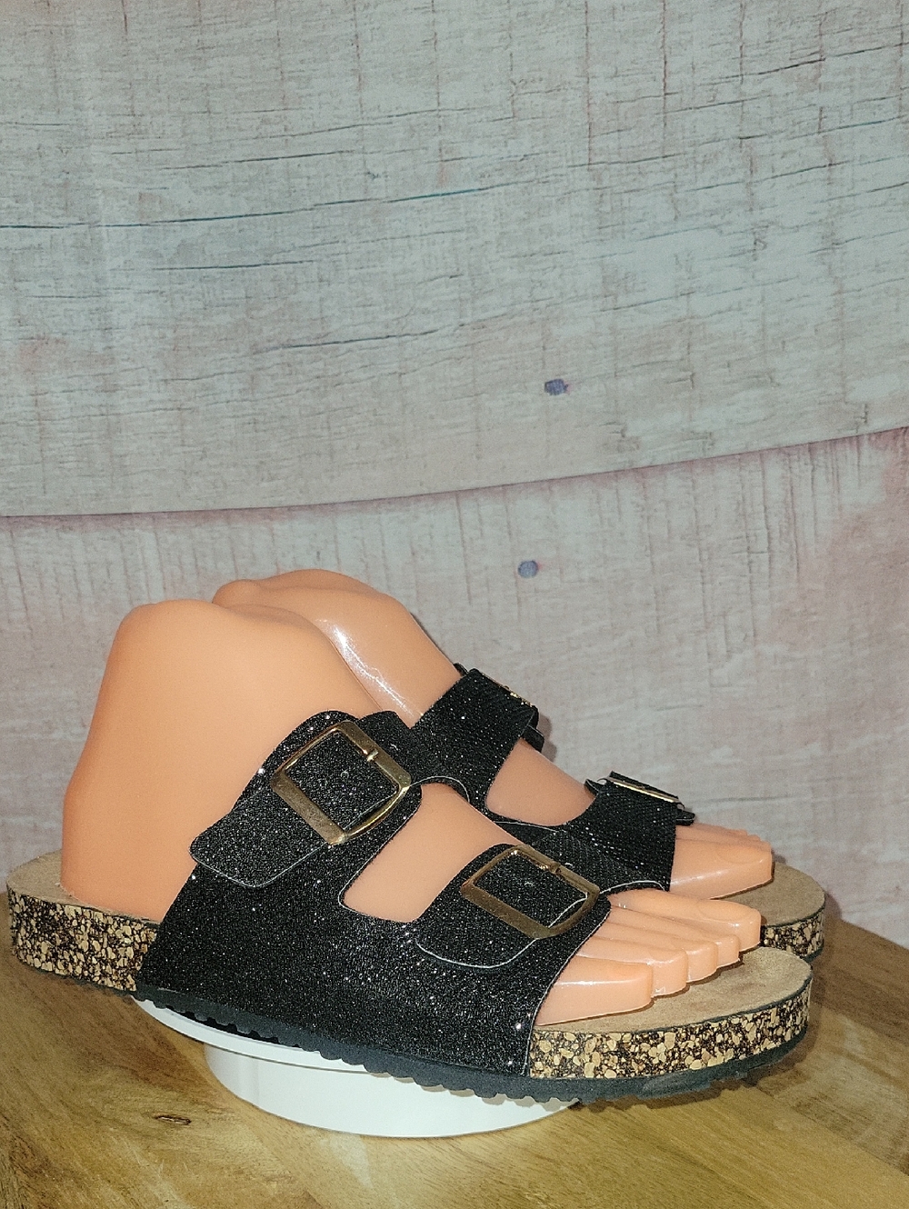 Black Sparkly Sandals